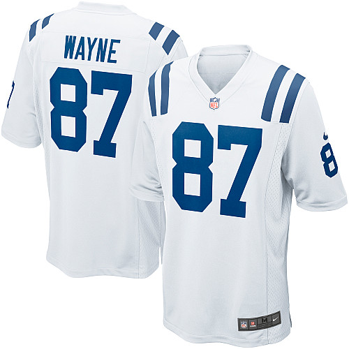 Men's Game Reggie Wayne Nike Jersey White Road - #87 NFL Indianapolis Colts